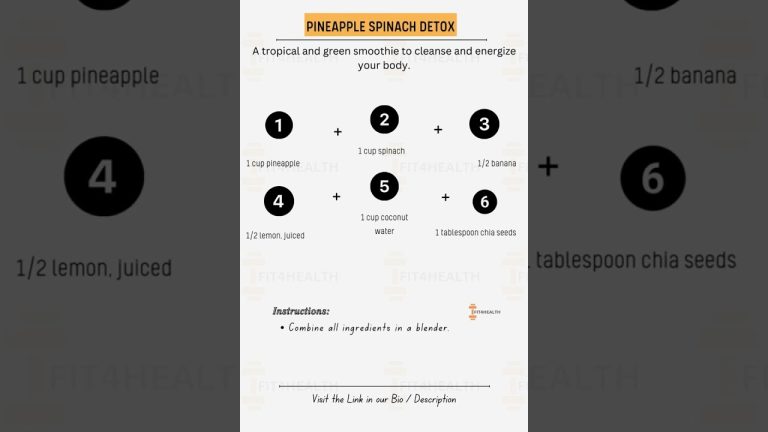 Pineapple Spinach Smoothie Recipe – Tropical Green Detox #shorts