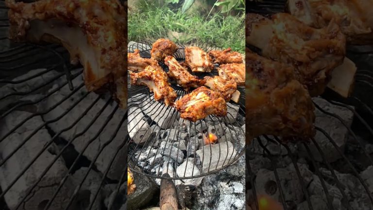 Survival BBQ RIbs #camping #outdoors #survival #shorts