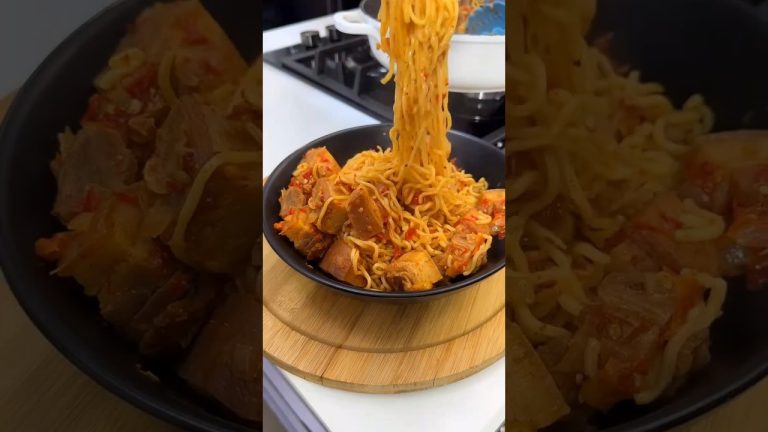 Please subscribe and watch How i made Fluffiest PORK NOODLES Recipe #food #nigerianfood #shorts