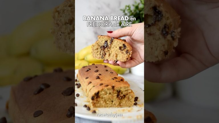 PAN de Plátano SIN HORNO 🍌 #bananabread #postresfaciles #receta #postressinhorno #airfryer #postres
