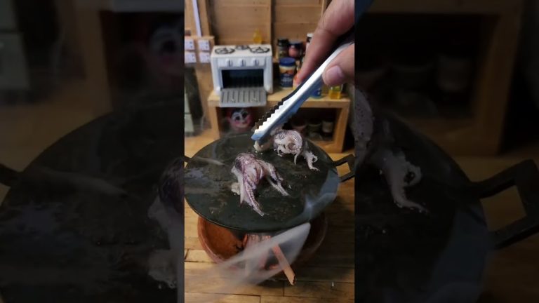 Miniature Seafood Series: Octopus Edition 🐙 #shorts #minicooking