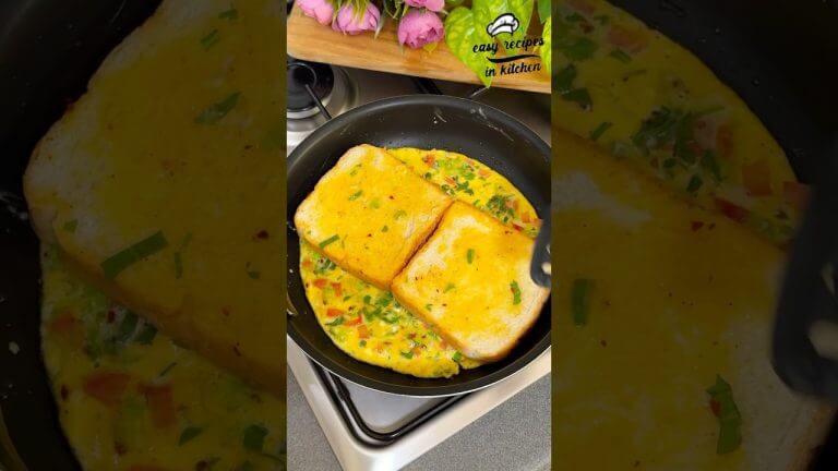 Egg Sandwich Hack – Bread Omelette Sandwich Recipe #short #asmr #cooking