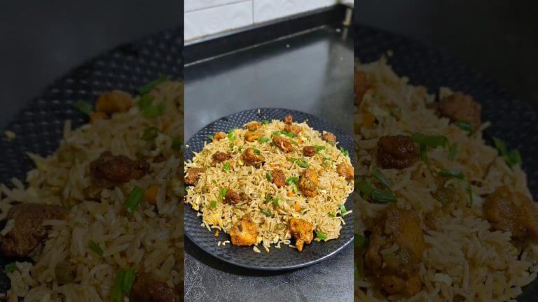 Chicken Fried Rice Recipe…🤤🤤 | Street Style Chicken Fried Rice.#shorts #ytshorts #chickenfriedrice