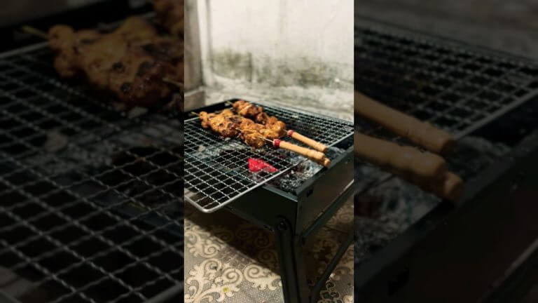 Portable Barbecue Setup at Home || Unboxing portable BBQ Set