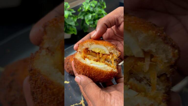 💥இப்படி வரும்னு எதிர்பாக்கல | Bread egg puff🙃✌️😋 |easy and tasty #breadeggrecipe #egg #shorts