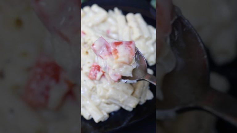 Creamy and Cheesy White Sauce Pasta #shorts #recipe #pasta #yummy #fyp #recipeoftheday #kidsrecipe