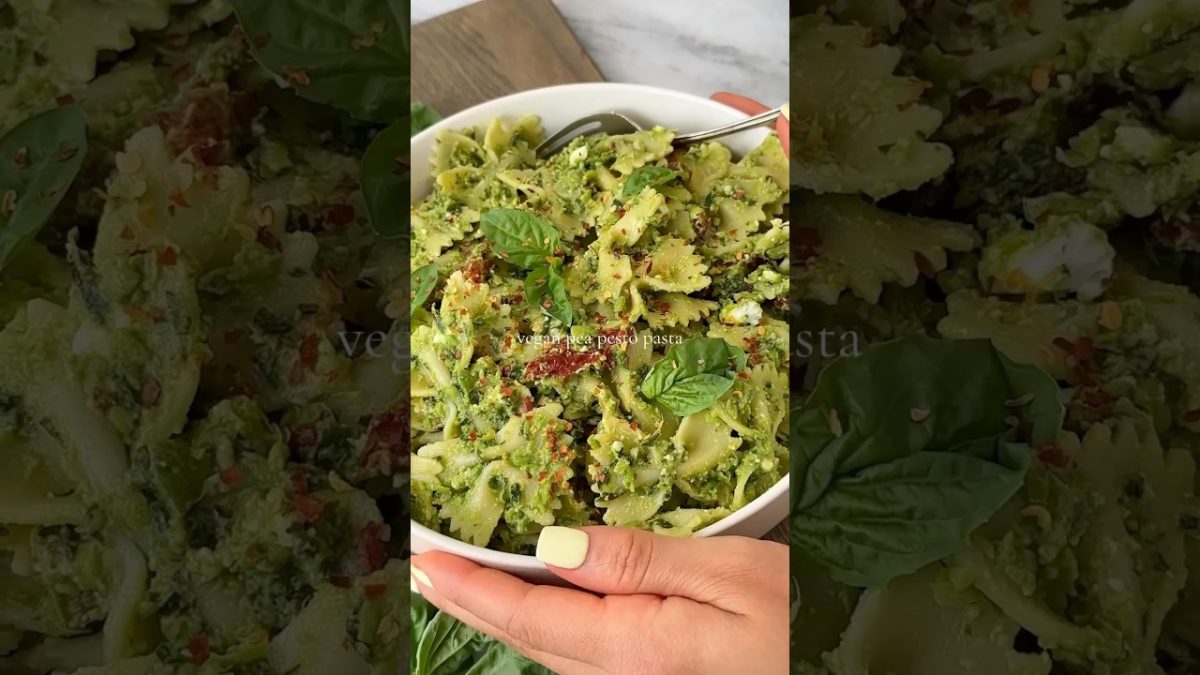 Vegan Pea Pesto Pasta – ingredients below