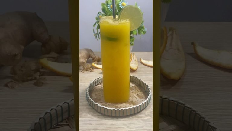 Refreshing Pineapple, Orange, Lemon & Ginger Smoothie Recipe – Quick & Healthy Drink! #shorts #asmr