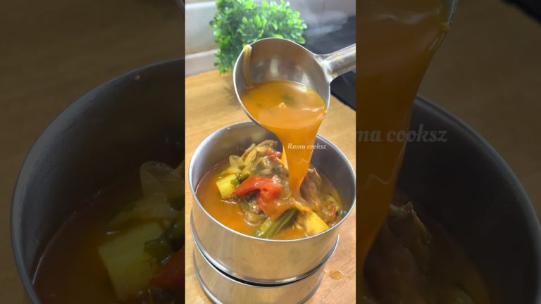 Lunch Recipe: Rice n chicken bone veg soup n fruit #shortsfeed #lunchideas #lunchbox