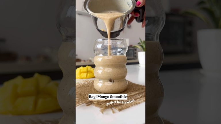 ‘Ragi Mango Smoothie’- Guiltfree & healthy Breakfast recipe
