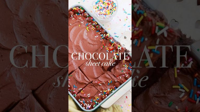 A fudgy chocolate sheet cake to celebrate my birthday! 🥳 Recipe at sugarandsparrow.com #cake