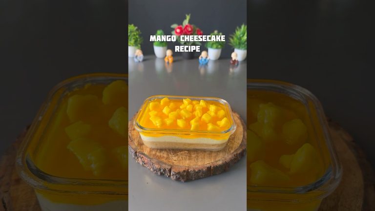 Viral Mango Cheesecake Recipe #shorts #recipe #cheesecake #cake