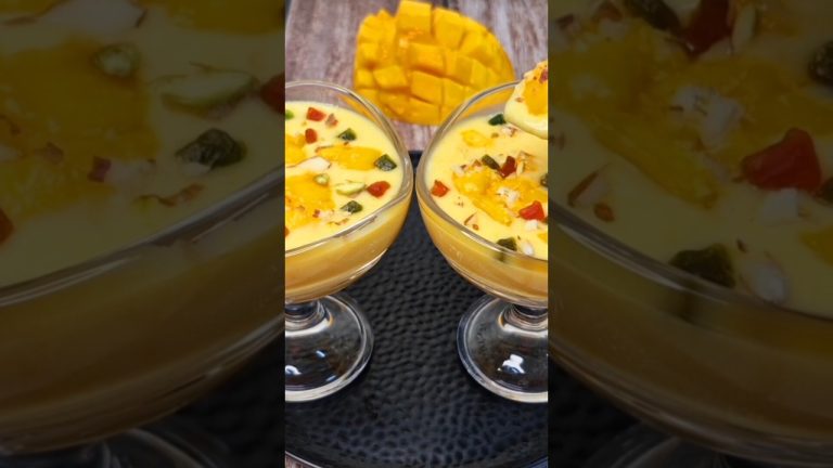 Mango custard recipe l custard dessert l Mango Recipe l आम की रेसिपी #shorts #shortsfeed #sweet