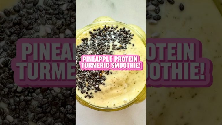 Pineapple Protein Turmeric Smoothie! #Vegan + #Plantbased + #DairyFree