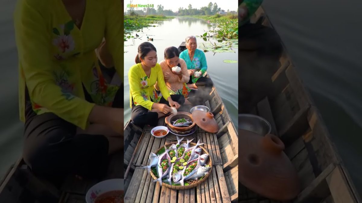 Steaming Flying Fish with Lime and Herbs on a Bamboo Boat #chefsteps #seafoodrecipes #food