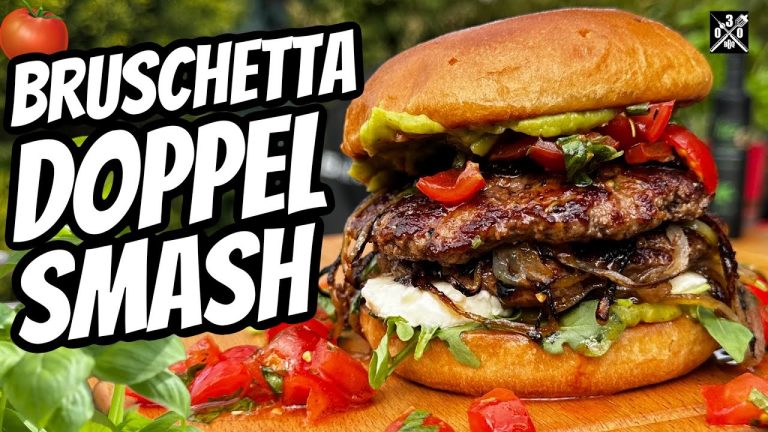 Doppel Smash Bruschetta Burger von der Feuerplatte  – 030 BBQ