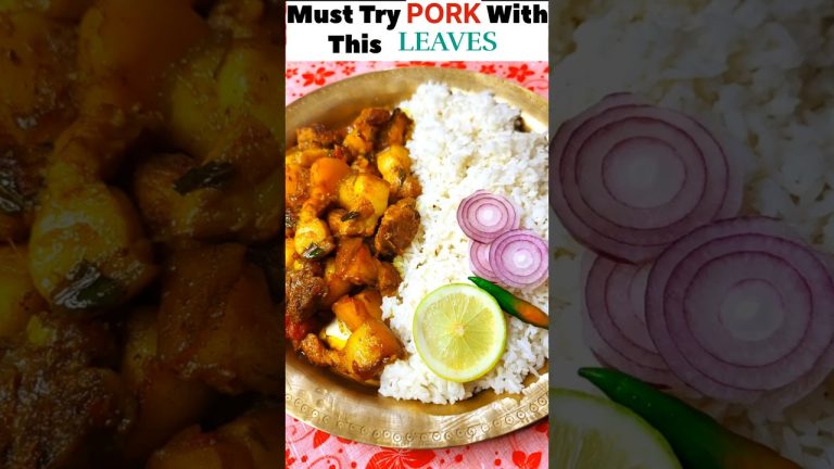 গাহৰি মাংস Make DELICIOUS Assamese Pork with Aromatic Leaves