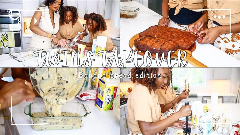 TWINS IN MAMAS KITCHEN ( EPISODE 1) : SUPER MOIST BANANA BREAD RECIPE | OMABELLETV