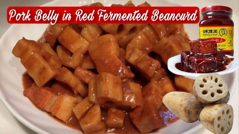 Stewed Pork Belly with Lotus Root in Red Fermented Beancurd (Simple & Easy Recipe) | Chinese Recipe