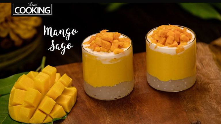 Mango Sago Recipe | Mango Tapioca Dessert | Refreshing Summer Drink | Mango Pudding | Tapioca Drink