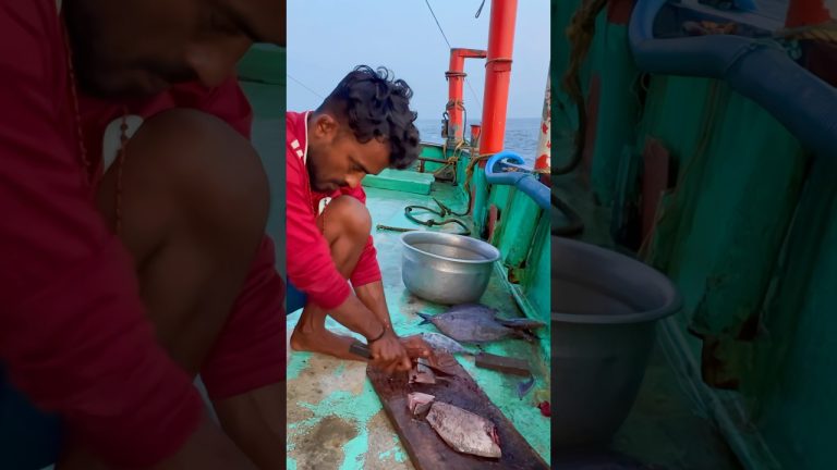 அடடா ‼️காலை நேரம் கடல் மேல வாவல் மீன்குழம்பு விருந்து 🤤| Fresh pomfret fish curry 🤤.. #shorts
