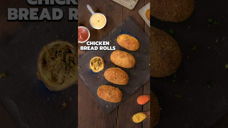 Chicken Bread Rolls | Bread Recipe | Easy Snacks Recipes #shorts #chickenbreadrolls