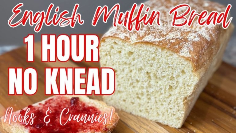 1 Hour No Knead English Muffin Bread | Easy Homemade Loaf Recipe! No Mixer! Beginner Bread!