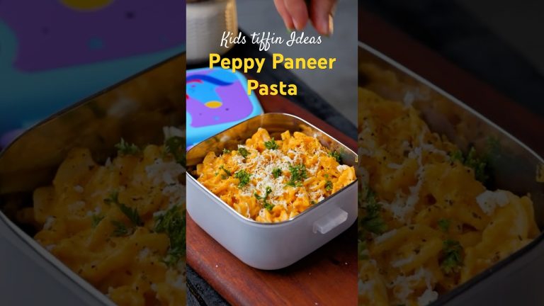 Super tasty Peppy Paneer Pasta | Red sauce | Kids tiffin Box Idea | easy Recipe #schooltiffinbox