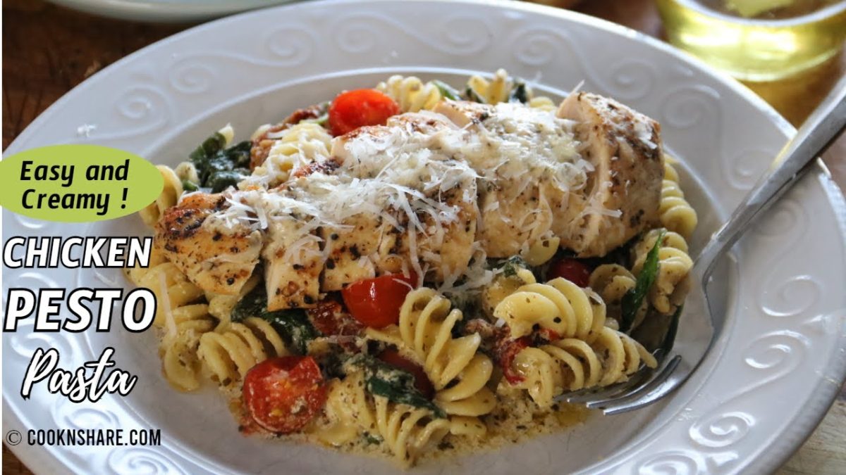 Easy Creamy Chicken Pesto Pasta Recipe in 30 Minutes