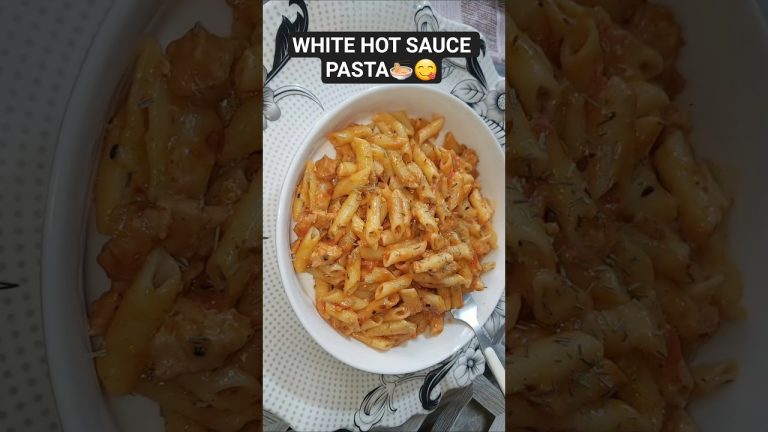 WHITE HOT SAUCE PASTA RECIPE 🍜 #food #pasta #youtubeshorts #cooking #shorts #easyrecipe  #recipe