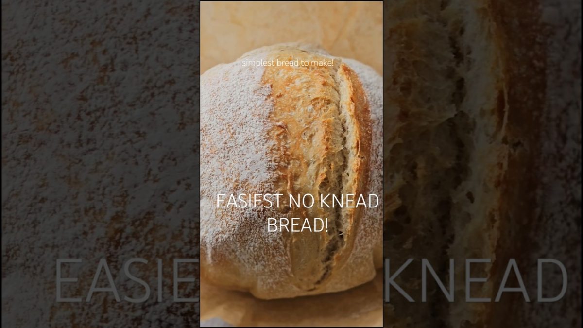 Easy No Knead Bread Recipe #shorts #bread #asmrsounds #baking