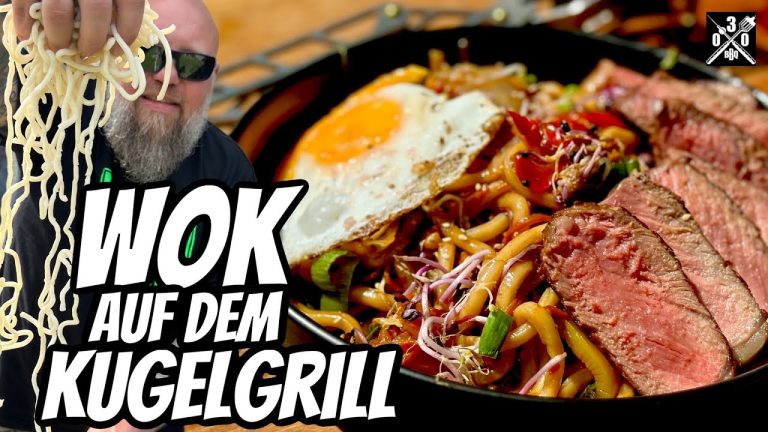 Woken auf der Kugel ! ASIA Steak Udon Nudelpfanne – 030 BBQ