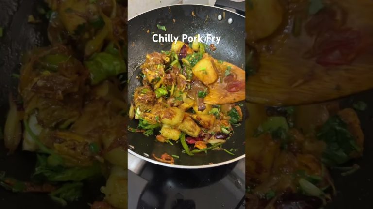 Chilly Pork Fry with Capsicums