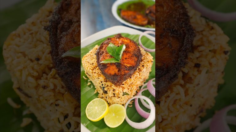 Village Style Fish Fry with Chatti Soru🤤 #shorts