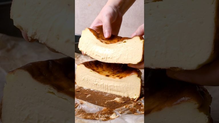 Perfectly Creamy Basque Burnt Cheesecake #basquecheesecake #cheesecake #dessert