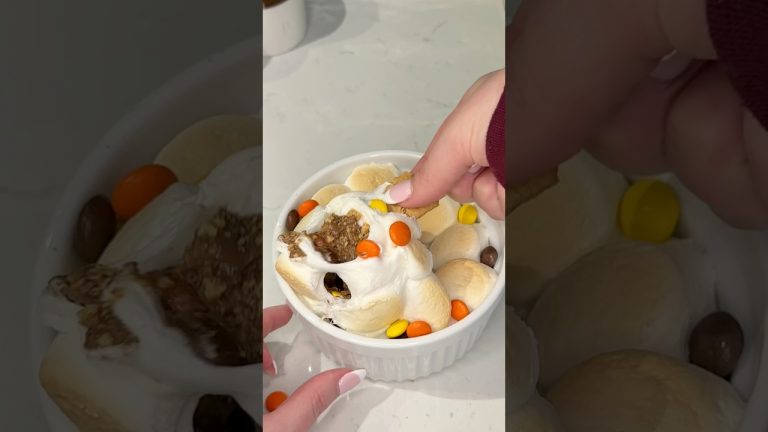 viral reeses smores dip recipe 🥜🍫🔥 #shorts #easydessert #easyrecipe #viralrecipe #smores