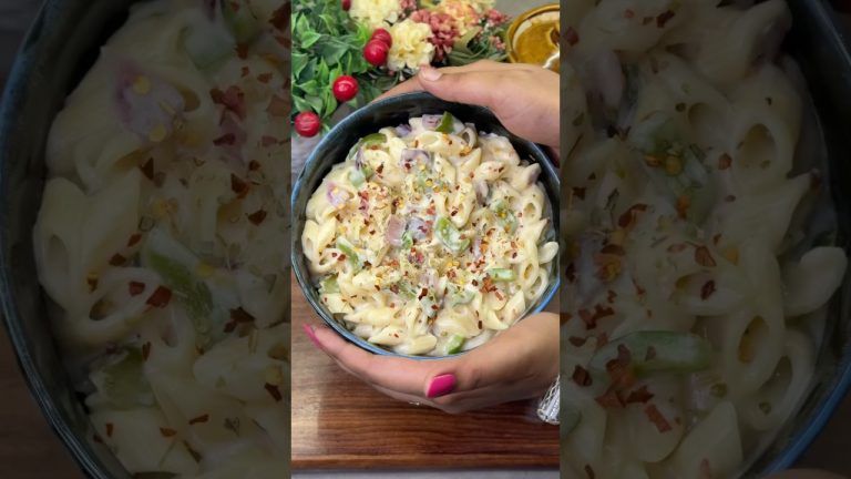 Ready in 5 min 🧀 White Sauce Pasta Soft & Saucy Soulful ||#viralvideo #shortvideo  #cooking #pasta