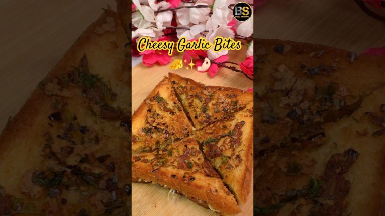 Cheesy Garlic Bites Recipe | #garlicbread #cheese #bread #shorts
