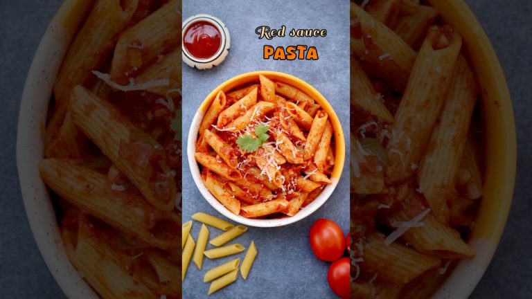 Red Sauce Pasta 🍅🍝 #shorts #pasta #redsaucepasta #asmr #viralrecipe