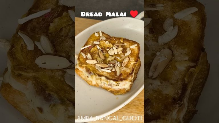 Bread Malai Dessert 🍞♥️ #breadrecipe #shorts #ytshorts #amrabangalghoti #dessert  #trending #viral