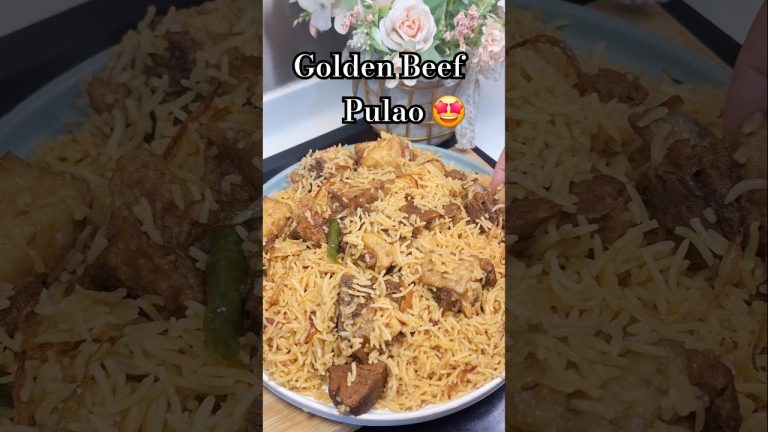 Best Golden Beef Pulao Recipe #shorts #beefpulao #pakistanifood  #yakhnipulao  #trendingshorts