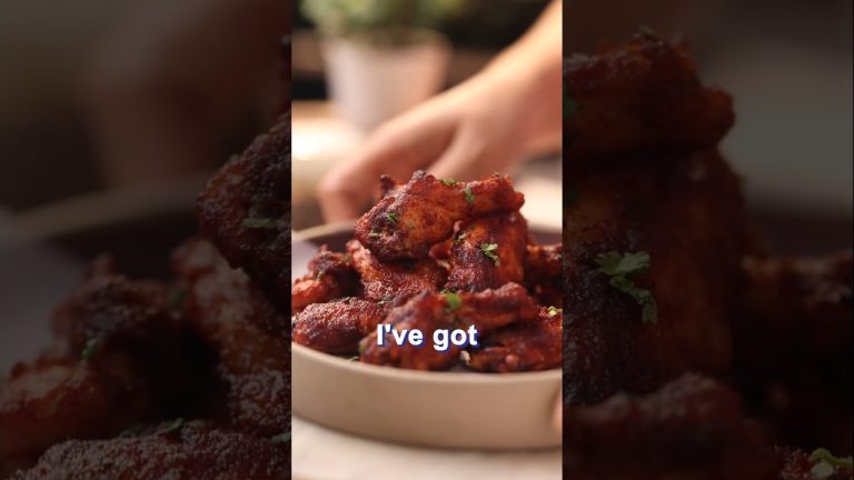 Up your hosting game with this delicious Air Frier BBQ Chicken Wings! 🍗 #bbqchicken #airfryerrecipe