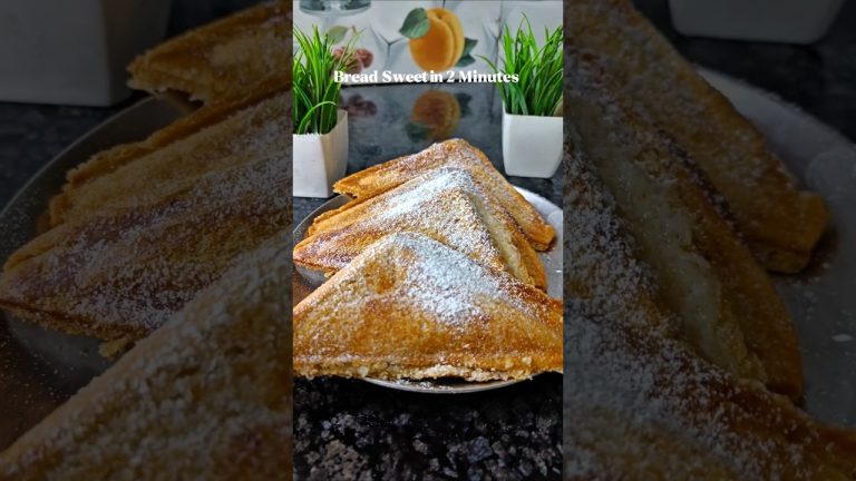 Bread Sweet in 2 Minutes 🤤✨ instant Sweets #breadsweet #sweet #recipe #indianfood