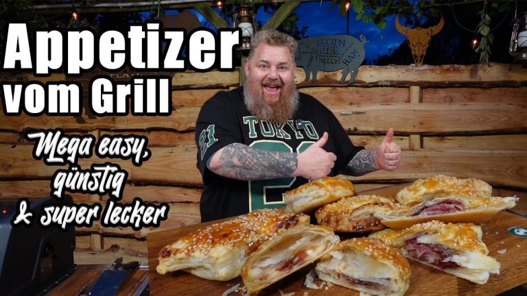 Blätterteigtaschen vom Grill  | Mit Zwiebel Chutney & Feta oder Schwarzwälder Schinken. MEGA!