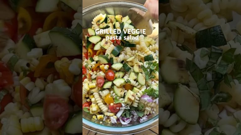 Grilled Corn & Zucchini Pasta Salad Recipe #recipe #salad #grilling