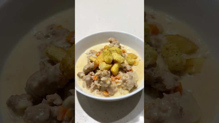 Homemade High Protein Chicken Soup Recipe Dupe (Ground Turkey) #chickensoup #food #shorts #recipe