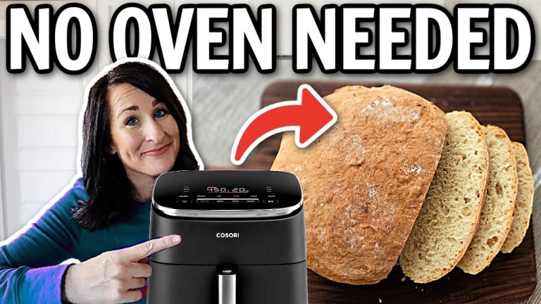 FAST & EASY No-Knead Peasant Bread in the AIR FRYER!?!? FUN Air Fryer Recipes!