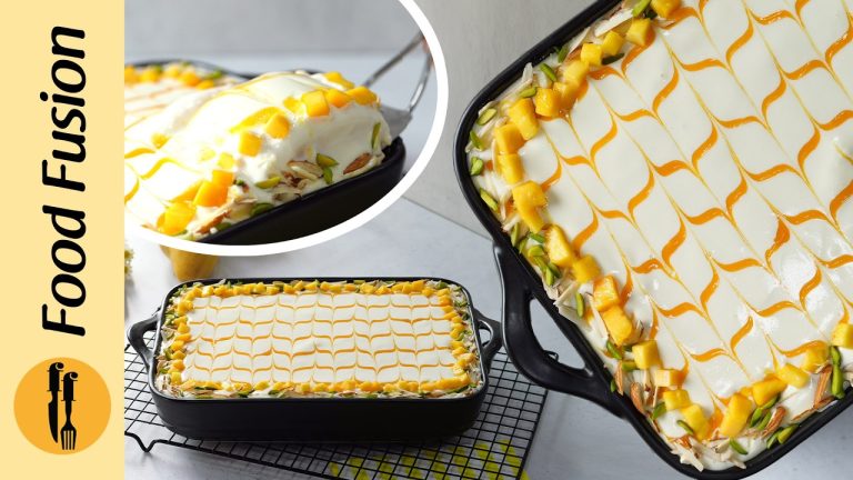 Mango Custard Bread Pudding Recipe by Food Fusion