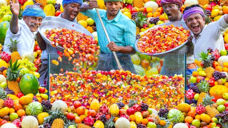 FRUIT MIXER | Colorful Healthy Fruits Mixed Recipe | Summer Health Fruit Recipe Making in Village
