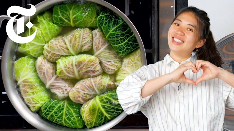 Comforting, Cozy Gingery Cabbage Rolls with Pork and Rice | Sue Li | NYT Cooking